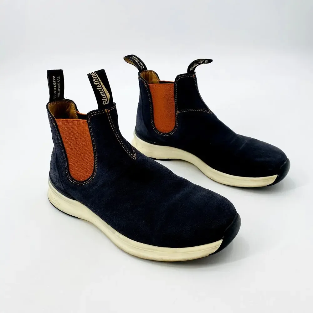 Blundstone Men's Navy Suede Orange Chelsea Boots